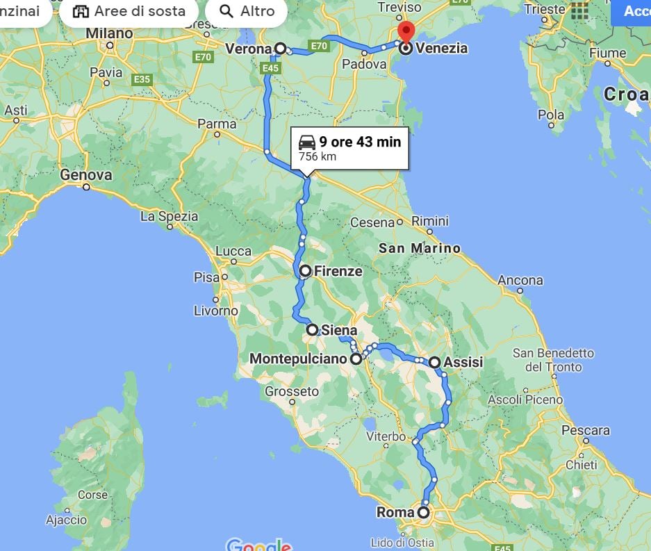 Itinerário de dez dias na Itália?