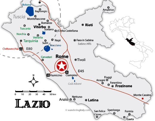 Roteiro de cinco dias de carro pela Lazio